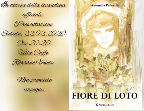 Sarà presentato a Villa Caffo “Fiore di loto” della scrittrice e poeta veneta Antonella Pederiva